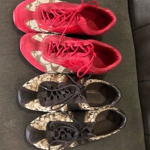2 pairs Coach sneakers size 6US
